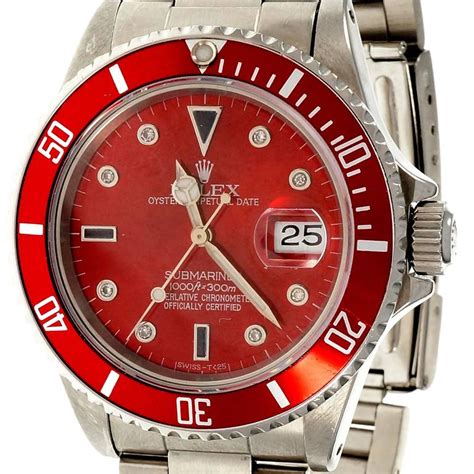 rolex sub with red bezel|replacement rolex bezel.